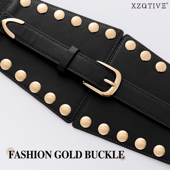 4358 Women's Wide Corset Belts, Punk Style Waist Belt For Dresses - Picture 5 of 6